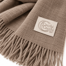 Carica l'immagine nel visualizzatore di Gallery, Cecchi e Cecchi Sciarpa in Puro Cashmere Abella Elegante Con Frange Beige Scuro - STANGA Pelletteria
