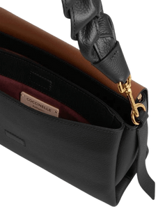Coccinelle Boheme Double Small Noir/Cognac - STANGA Pelletteria