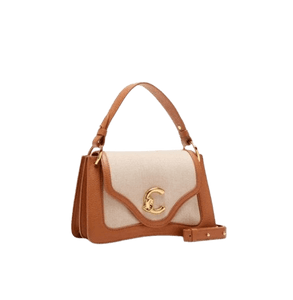 Coccinelle C - Me Canvas Small A Mano E Tracolla Natural/Cuir - STANGA Pelletteria