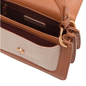 Coccinelle C - Me Canvas Small A Mano E Tracolla Natural/Cuir - STANGA Pelletteria
