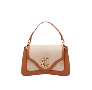 Coccinelle C - Me Canvas Small A Mano E Tracolla Natural/Cuir - STANGA Pelletteria
