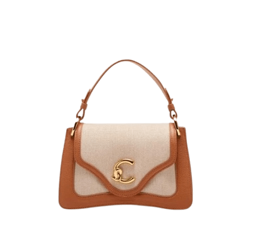 Coccinelle C - Me Canvas Small A Mano E Tracolla Natural/Cuir - STANGA Pelletteria