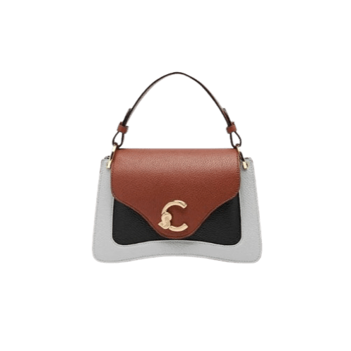 Coccinelle C - Me Medium Tricolor Snow/Cognac/Noir - STANGA Pelletteria
