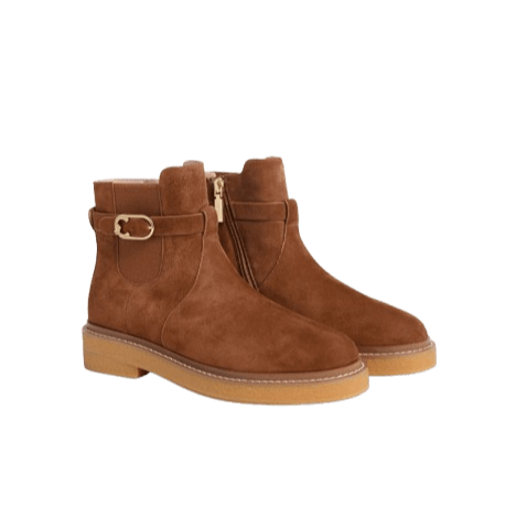 Coccinelle C - Saddle Suede Cognac - STANGA Pelletteria
