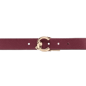 Coccinelle Cintura Logo C - Me Reversibile Ribes/Pink Clay - STANGA Pelletteria