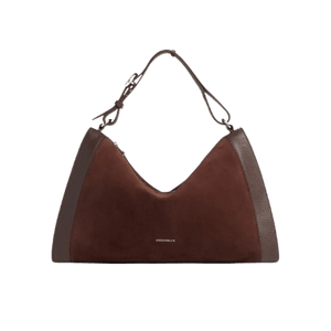 Coccinelle Elinor Suede Bimaterial Medium Brunette - STANGA Pelletteria