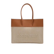 Carica l&#39;immagine nel visualizzatore di Gallery, Coccinelle Myrtha Canvas Medium Natural/Cuir - STANGA Pelletteria
