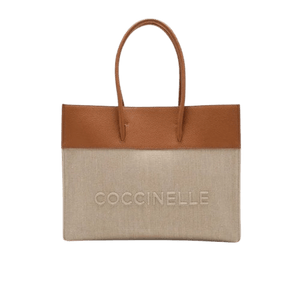 Coccinelle Myrtha Canvas Medium Natural/Cuir - STANGA Pelletteria