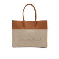 Coccinelle Myrtha Canvas Medium Natural/Cuir - STANGA Pelletteria