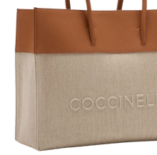 Carica l&#39;immagine nel visualizzatore di Gallery, Coccinelle Myrtha Canvas Medium Natural/Cuir - STANGA Pelletteria
