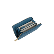 Carica l'immagine nel visualizzatore di Gallery, Coccinelle Portafoglio Zip Around Large Metallic Soft Deep Blue - STANGA Pelletteria
