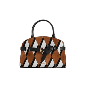 Coccinelle Sabine New Geometric Patch Small Multi Cognac/Noir - STANGA Pelletteria