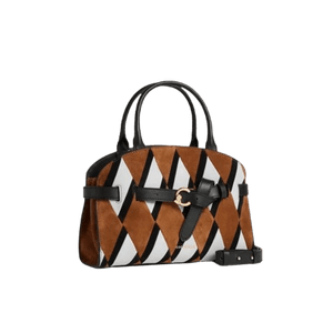 Coccinelle Sabine New Geometric Patch Small Multi Cognac/Noir - STANGA Pelletteria