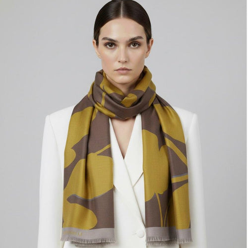 Coccinelle Sciarpa Maxi Flower Multicolor Coffee - STANGA Pelletteria