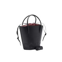 Carica l&#39;immagine nel visualizzatore di Gallery, Coccinelle Secchiello Myrtha Maxi Logo Medium Nero - STANGA Pelletteria
