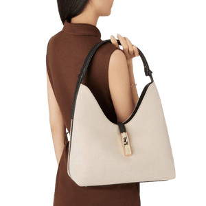 Furla Goccia A Spalla M Naturale / Nero - STANGA Pelletteria