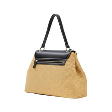 Carica l'immagine nel visualizzatore di Gallery, Guess Borsa A Spalla Maggie Medium Straw Natural/Black - STANGA Pelletteria
