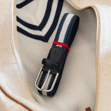 Carica l'immagine nel visualizzatore di Gallery, La Boucle Cintura Bristol Chevron Blu/White - STANGA Pelletteria
