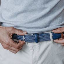 Carica l'immagine nel visualizzatore di Gallery, La Boucle Cintura Deauville Duo Blue - STANGA Pelletteria
