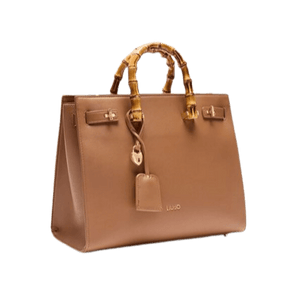 Liu Jo Borsa A Mano Manici Effetto Bamboo Brown - STANGA Pelletteria