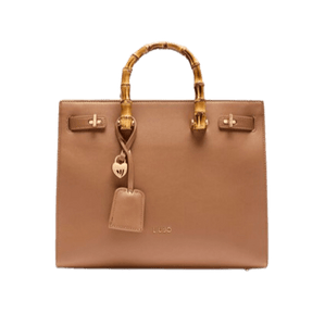 Liu Jo Borsa A Mano Manici Effetto Bamboo Brown - STANGA Pelletteria