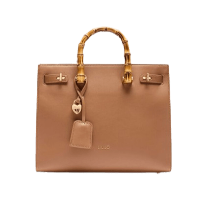 Liu Jo Borsa A Mano Manici Effetto Bamboo Brown - STANGA Pelletteria