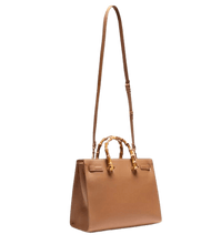 Carica l&#39;immagine nel visualizzatore di Gallery, Liu Jo Borsa A Mano Manici Effetto Bamboo Brown - STANGA Pelletteria

