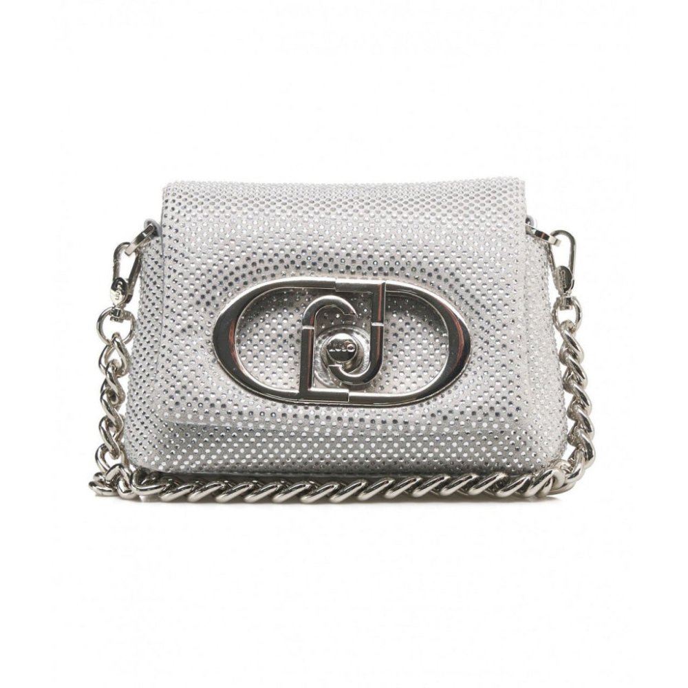 Liu Jo Borsa Piccola LaPuffy Argento Con Strass - STANGA Pelletteria
