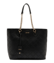 Carica l&#39;immagine nel visualizzatore di Gallery, Liu Jo Borsa Shopping Bag Media Nera - STANGA Pelletteria
