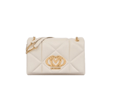 Carica l&#39;immagine nel visualizzatore di Gallery, Love Moschino Borsa A Spalla Trapuntata Embossed Avorio - STANGA Pelletteria
