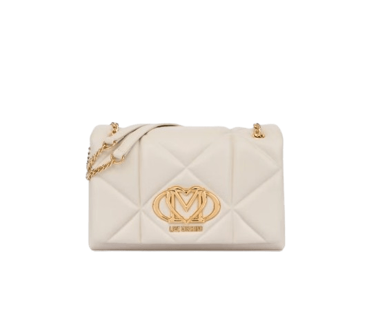 Love Moschino Borsa A Spalla Trapuntata Embossed Avorio - STANGA Pelletteria
