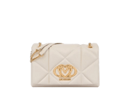 Love Moschino Borsa A Spalla Trapuntata Embossed Avorio - STANGA Pelletteria