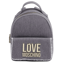 Carica l&#39;immagine nel visualizzatore di Gallery, Love Moschino Denim Icon Zaino Cotone Light Blue - STANGA Pelletteria
