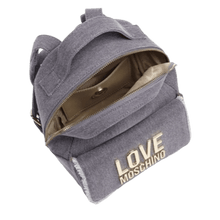 Carica l&#39;immagine nel visualizzatore di Gallery, Love Moschino Denim Icon Zaino Cotone Light Blue - STANGA Pelletteria
