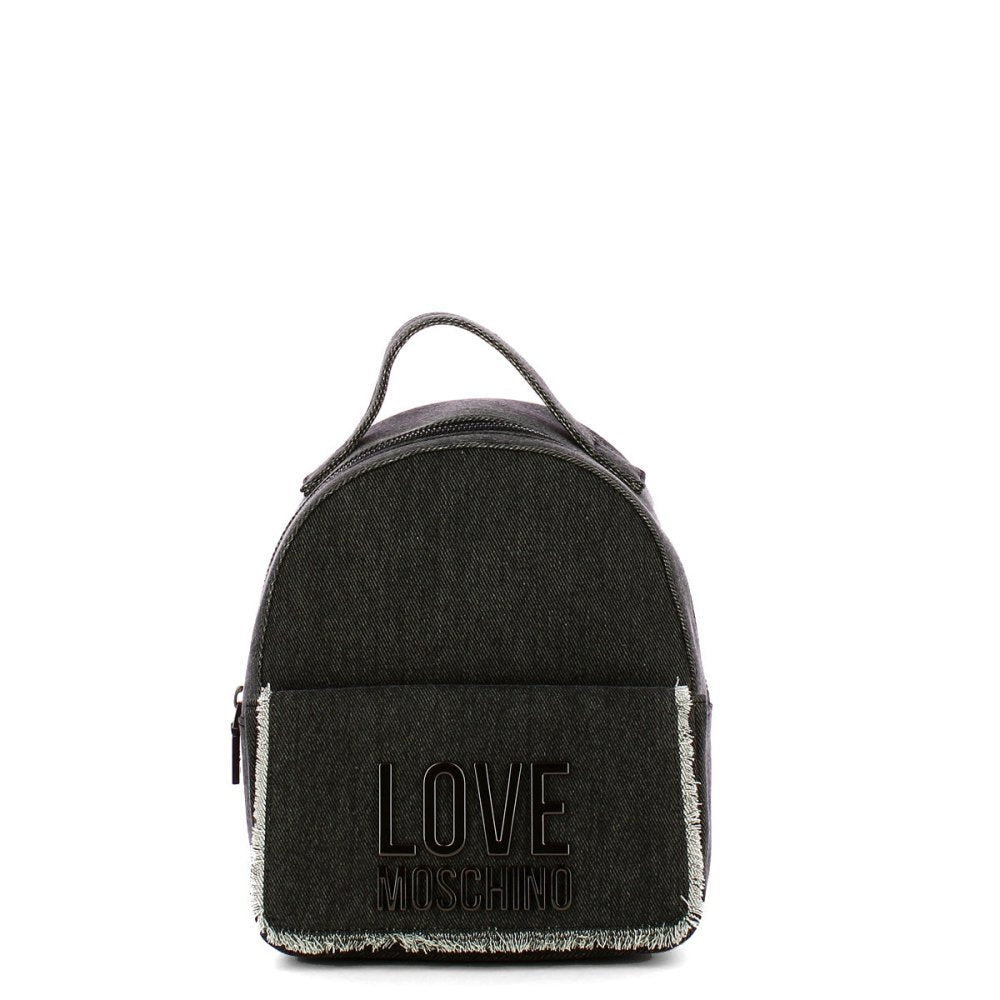 Love Moschino Denim Icon Zaino Cotone Nero - STANGA Pelletteria
