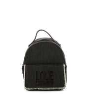 Love Moschino Denim Icon Zaino Cotone Nero - STANGA Pelletteria