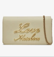 Love Moschino Pochette Beige Con Scritta Oro - STANGA Pelletteria