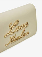 Carica l&#39;immagine nel visualizzatore di Gallery, Love Moschino Pochette Beige Con Scritta Oro - STANGA Pelletteria
