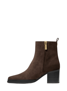 Michael Kors Bootie Lex In Pelle Scamosciata Cioccolato - STANGA Pelletteria