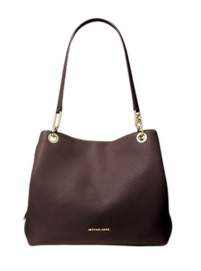 Michael Kors Borsa tote Kensington grande in pelle martellata Chocolate - STANGA Pelletteria