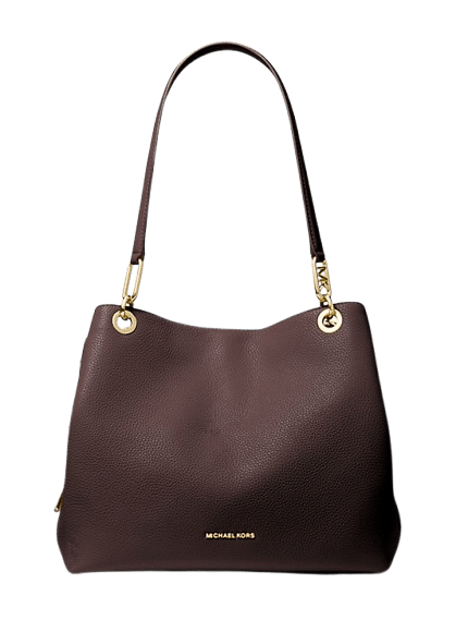 Michael Kors Borsa tote Kensington grande in pelle martellata Chocolate - STANGA Pelletteria