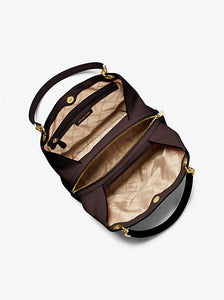 Michael Kors Borsa tote Kensington grande in pelle martellata Chocolate - STANGA Pelletteria