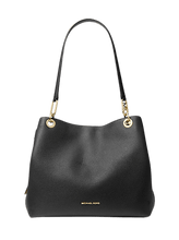 Carica l&#39;immagine nel visualizzatore di Gallery, Michael Kors Borsa tote Kensington grande in pelle martellata Nera - STANGA Pelletteria
