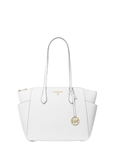 Carica l&#39;immagine nel visualizzatore di Gallery, Michael Kors Borsa Tote Marilyn Media Saffiano Optich White - STANGA Pelletteria
