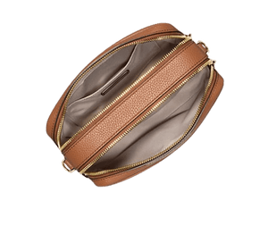 Michael Kors Camera bag a tracolla Bryant media in pelle martellata Cuoio - STANGA Pelletteria