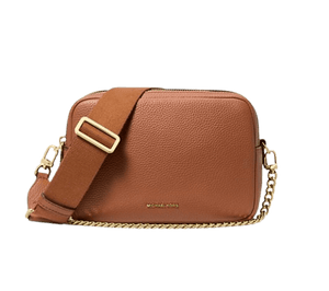 Michael Kors Camera bag a tracolla Bryant media in pelle martellata Cuoio - STANGA Pelletteria