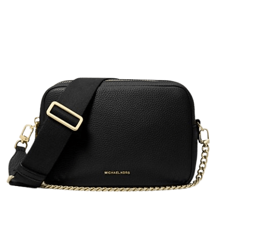 Michael Kors Camera bag a tracolla Bryant media in pelle martellata Nera - STANGA Pelletteria