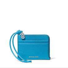 Carica l'immagine nel visualizzatore di Gallery, Michael Kors Portacarte Con Cinturino Jet Set Milos Blue - STANGA Pelletteria

