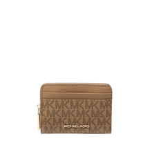 Carica l&#39;immagine nel visualizzatore di Gallery, Michael Kors Portacarte Zip - Around Jet Set Piccolo Husk Logato - STANGA Pelletteria
