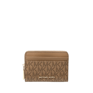 Michael Kors Portacarte Zip - Around Jet Set Piccolo Husk Logato - STANGA Pelletteria